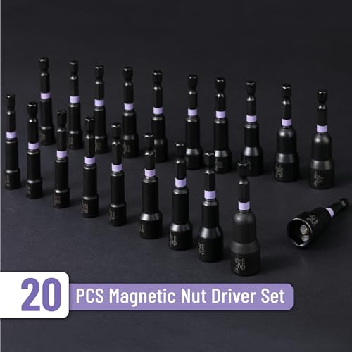 Bates Choice Magnetic Nut Driver Set, 20pc, Metric & SAE, 5-13mm, 3/16"-1/2", Hex Nut Driver Set with Storage Bag
