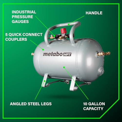 10 Gallon Air Tank - ASME Certified with 5 Quick Connect Couplers