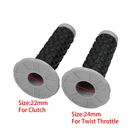 7/8" Motorcycle Handlebar Grips - Gray Anti-Slip Rubber