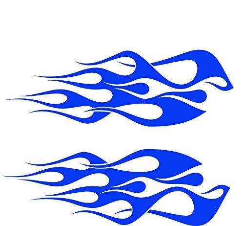 Flame Winglet Decal Kit - UV Resistant Vinyl for Vehicles - Small Blue