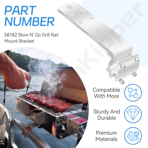 Stow N' Go Grill Rail Mount Bracket for Kuuma BBQ Grill - Aluminum