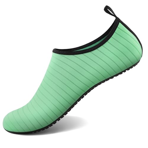 Water Shoes for Women & Men - Barefoot Quick-Dry Aqua Socks - Size 8.5-9.5 Women/7.5-8.5 Men - Green