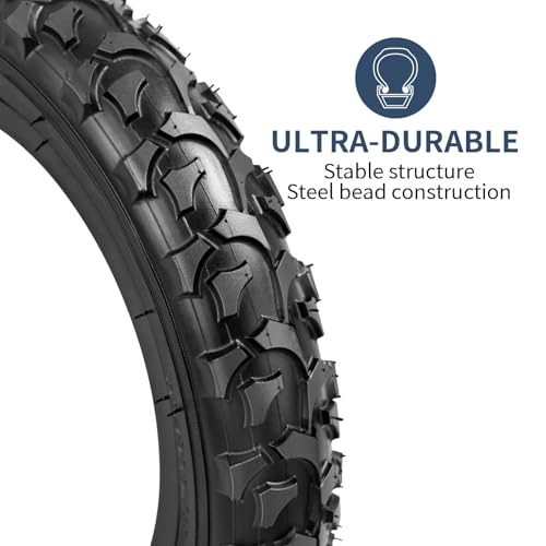 YunSCM 2-Pack 12.5 Inch Mountain Bike Tires & Schrader Tubes - Off-Road & Road Compatible