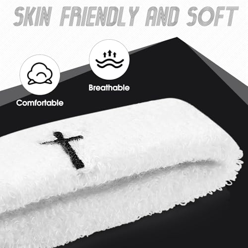 Cross Bicep Bands & Sweat Wristbands Set - White