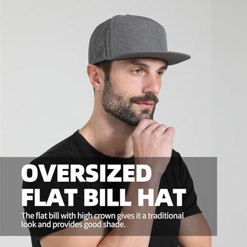 Oversize XXL Mesh Snapback Cap for Big Heads - Flatbill Baseball Hat