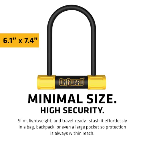OnGuard Bulldog Mini U-Lock 13 mm Hardened Steel, 90×140 mm, X2P Dual Lock, 5 Keys & Mount