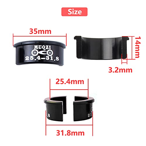 4x Aluminum Handlebar Shim Adapter 25.4mm to 31.8mm Bicycle Spacers