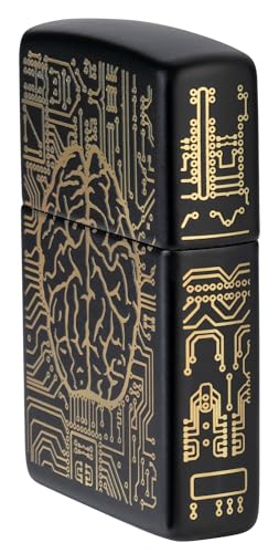 Zippo Artistic Lighter Black Matte AI Variation - Windproof Refillable USA Made