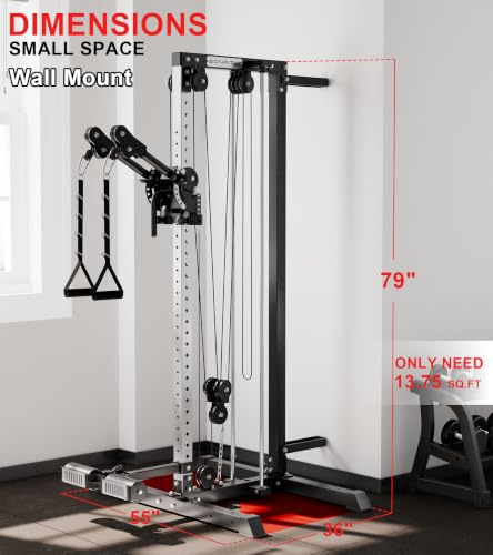 Cable Crossover Machine with Dual Swivel Arms - Black