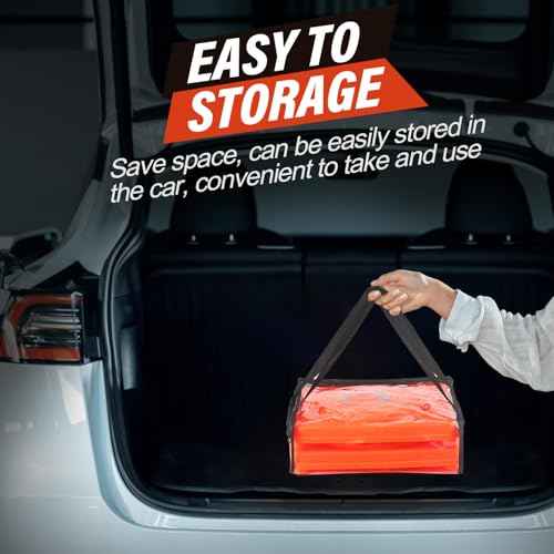 RoadHero 28 Inch 2 Pack Collapsible Traffic Safety Cones, Multi Purpose Pop-up Cones with Reflective Collar for Road Safety, Orange Cones for Driving Training, Parking Lots