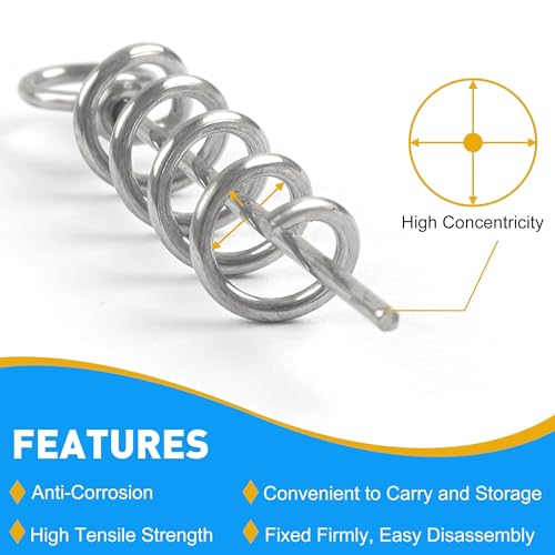JOGFFDE 100pcs Soft Lure Bait Spring Twist Lock for Fishing Crank Hooks M