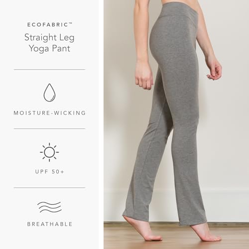 Fishers Finery Women's Ecofabric Straight Leg Yoga Pants - X-Large Black
