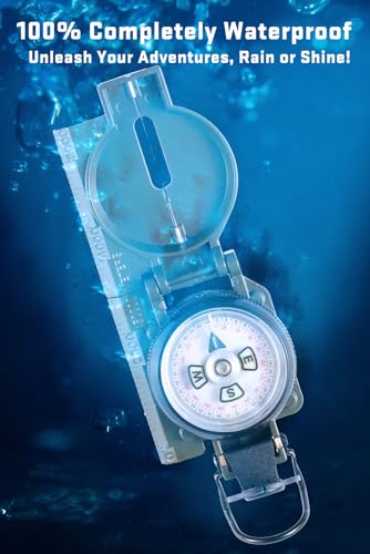 Multifunctional Military Navigation Compass with Inclinometer - Waterproof & Impact Resistant for Hiking and Camping
