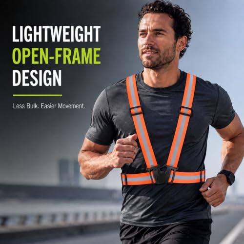TARANDUS Orange Reflective Safety Vest - Adjustable High Visibility Harness for Running, Cycling & Work