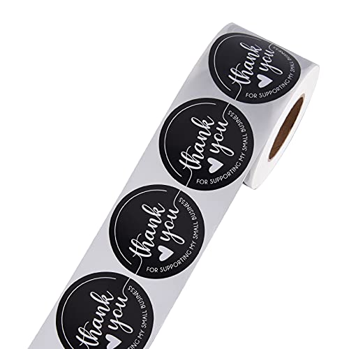 Thank You Stickers - 2" Round Roll of 500 for Small Business