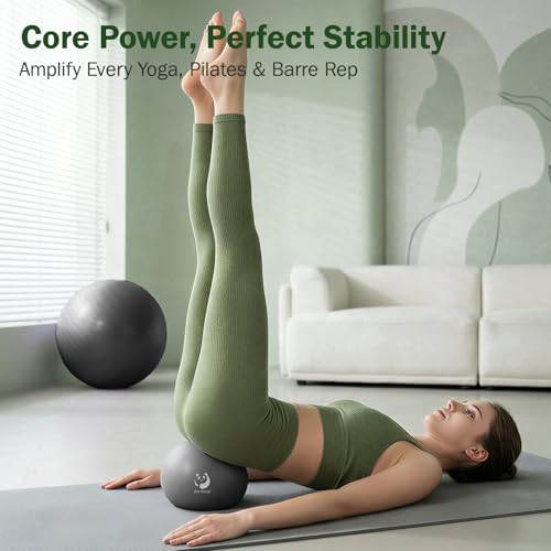 9 Inch Anti-Burst Small Exercise Ball - Black for Pilates & Yoga