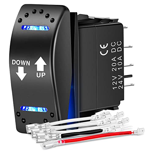 Nilight Down Up Polarity Reverse Rocker Switch Momentary 7PIN