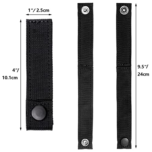 Tactical Molle Straps with Snap - 4 Inch, 4 PCS - Black