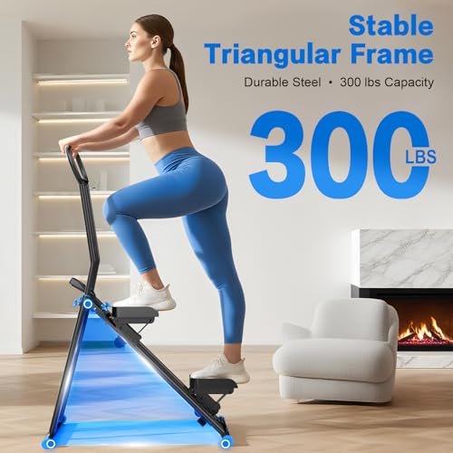 Stair Stepper for Home Workout - Adjustable Resistance & Handlebar - Black