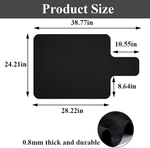 Non-Slip Pilates Reformer Mat Cover - 39" x 24" - Black
