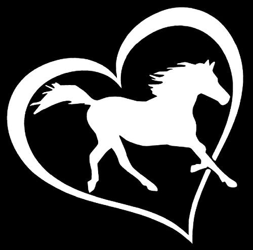 Heart Horse Vinyl Decal - 4-Inch Die-Cut Sticker for Car, Laptop & Tablet