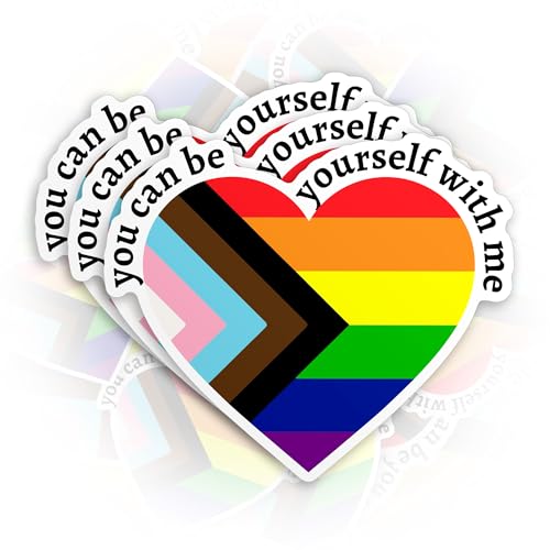 You Can Be Yourself with Me Sticker - 2 Inch Rainbow Pride