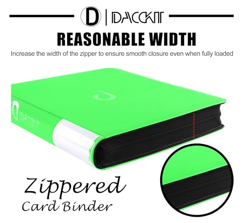 Top Loader Binder for 128 Cards - 4 Pocket Card Holder, Brilliant Green