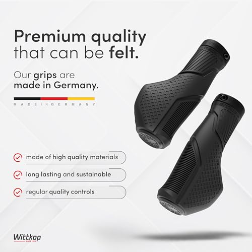 Ergonomic Bike Handlebar Grips - 3-Zone Comfort Design - Black