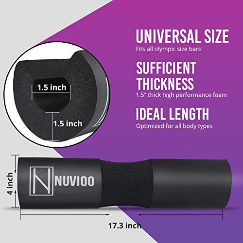 Barbell Pad for Squats and Lunges - Hip Thrust Pad - Black