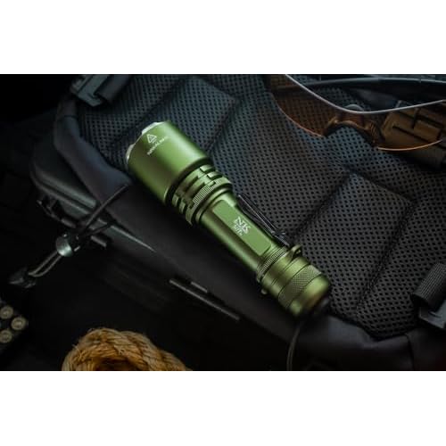 N50t V2 Rechargeable LED Flashlights High Lumen, 2,300 Lumens, Long Throw Tactical Flashlight Super Bright, Powerful Flashlight 3 Modes Flash Light for Emergency, Camping, Hiking (Green)