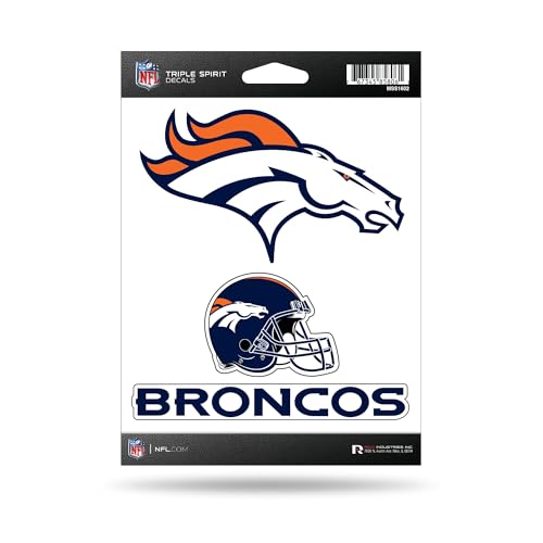 Denver Broncos Spirit Stickers - NFL Football Triple Sticker Sheet