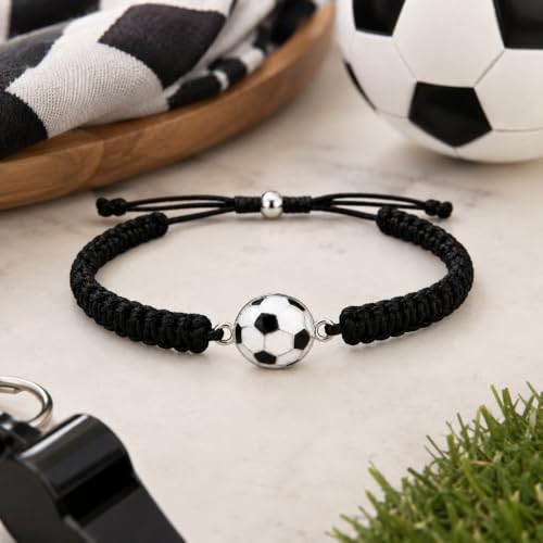 Adjustable Soccer Bracelet - Unisex Paracord Jewelry Gift