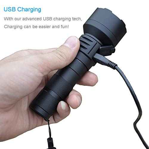 TATTU U2 UV Flashlight Rechargeable 395nm Black Light Torch Blacklight 10W Ultraviolet LED Lamp with Micro USB Charging Cable