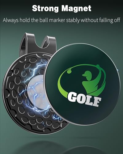 Magnetic Golf Hat Clip Marker Set - Black - 3 Pack