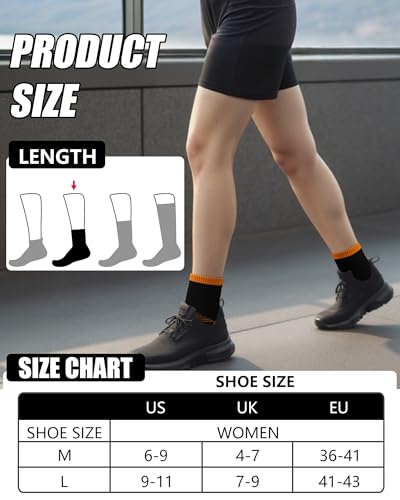 Ankle Crew Socks for Women - 5 Pairs in Orange, Purple, Green, Yellow, Blue, Black