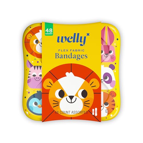 Flexible Fabric Bandages - Assorted Zoo Animal Patterns - 48 Count