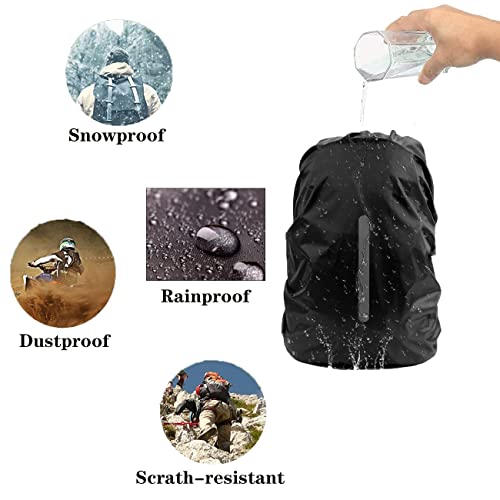 2 Pack Waterproof Backpack Rain Cover with Reflective Strips, L (40-55L) – Black & Army Green