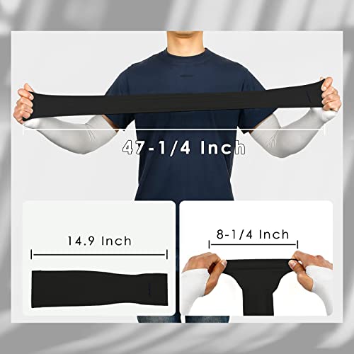 UV Protection Cooling Arm Sleeves for Sports - 1 Pair Black