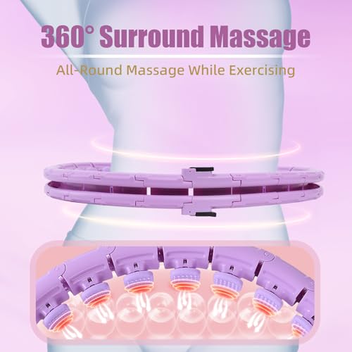 Weighted Workout Hoop for Adults - Smart Exercise Ring - 34 Links Purple