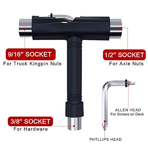 All-in-One Portable Skate Tool with 2-in-1 Wrench & Screwdriver - Tools + Gold Hardware