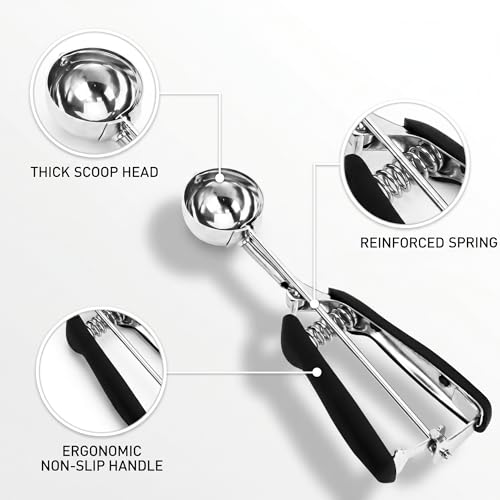 Stainless Steel Cookie Scoop with Trigger Release - #40/2 Tbsp Black