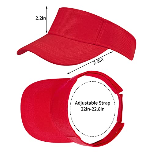 Rbenxia 5 Pack Adjustable Sun Visor Hats for Men Women - Medium Orange, Yellow, Green, Red, Rose Red