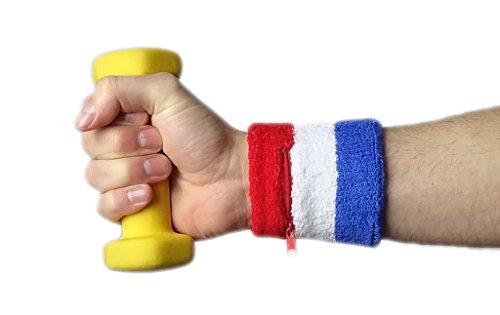 3-Piece Sweatband Set with Zipper Wrist Wallets - USA Pattern