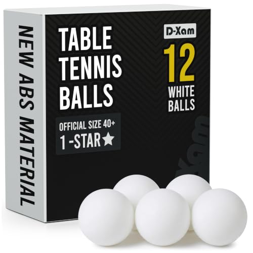 1-Star Ping Pong Balls - 40mm ABS Table Tennis Balls - White, 12 Pack