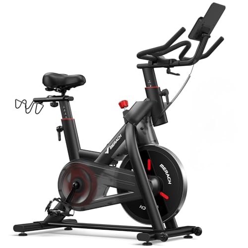 Magnetic Exercise Bike for Home Gym - Low Noise, 350 lbs Capacity - Red