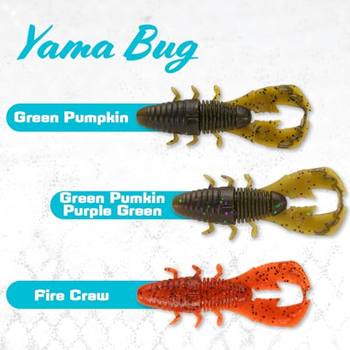 Yama Bug Fishing Lures - 6 Pack, 10 Colors - 952-Bama Bug