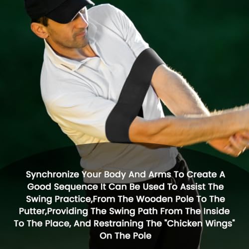 Golf Swing Training Aid Connector Band - Arm Sync & Posture - Black, 1 Pack