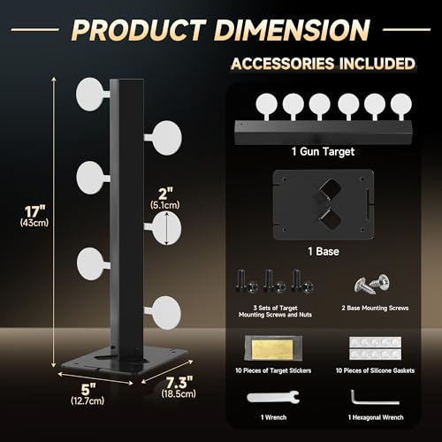 Metal Swing Shooting Target Stand with 6 Steel Plates - Double-Sided