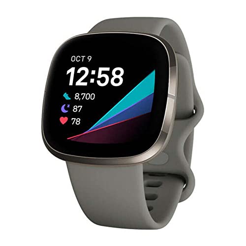 Fitbit Sense Smartwatch - Heart Health & Stress Management - Sage Grey/Silver