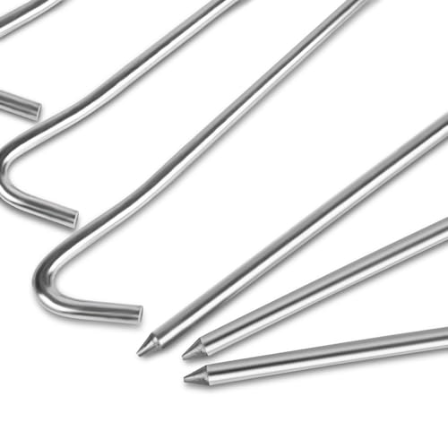 7" Tent Stakes, Heavy Duty Galvanized Ground Pegs 20 PCS - Oualhoo